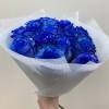 Букет 11 синих роз с оформлением R668
